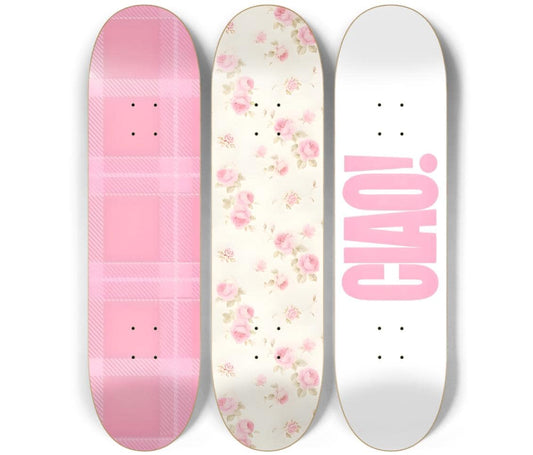 Skateboard Wall Art Set, 3-Piece Skateboard Deck Art, Aesthetic Room Decor, Modern Wall Art, Teen Bedroom Decor, Dorm Room, Apartment Decor