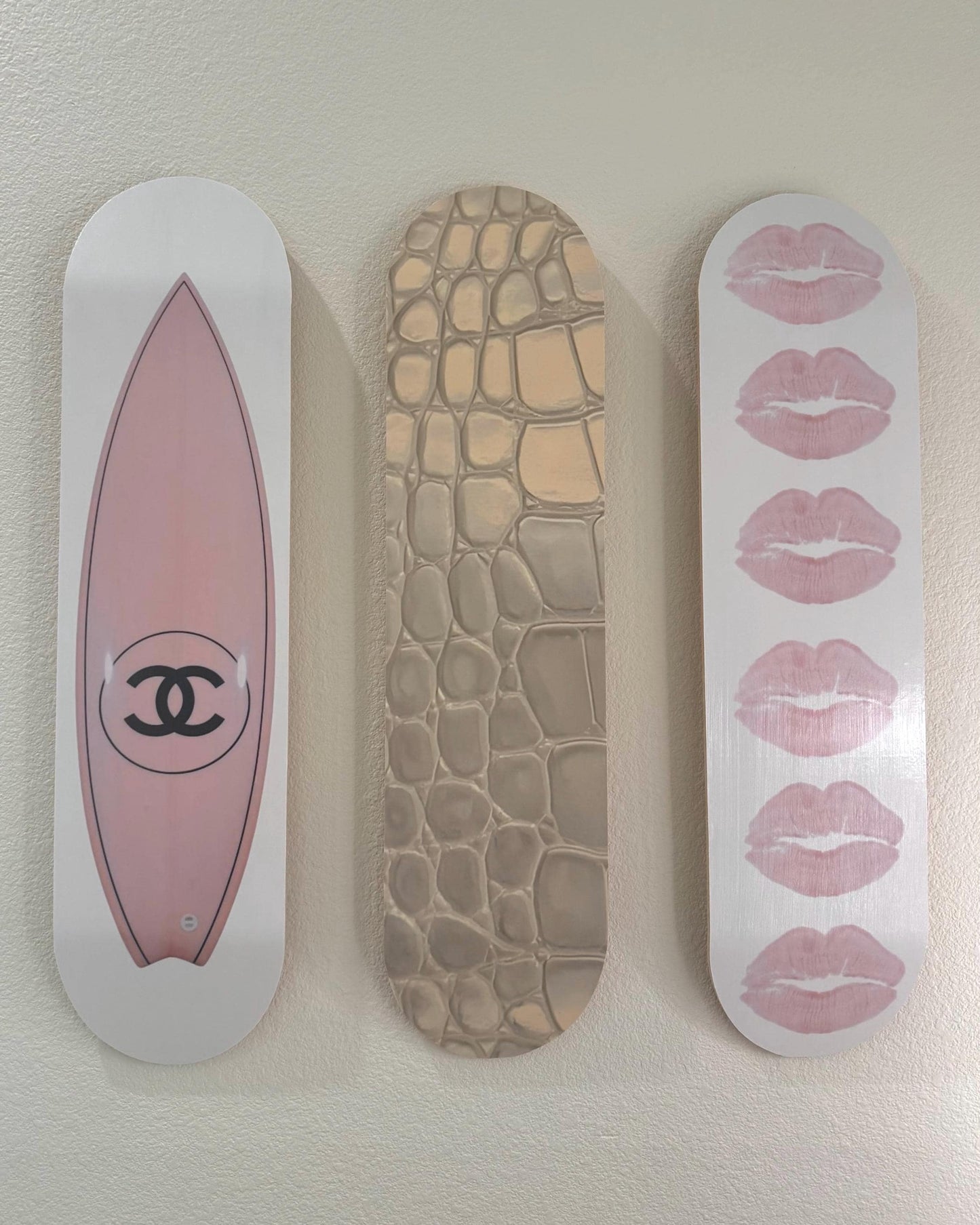 Skateboard Wall Art Set, 3-Piece Skateboard Deck Art, Aesthetic Room Decor, Modern Wall Art, Teen Bedroom Decor, Dorm Room, Apartment Decor