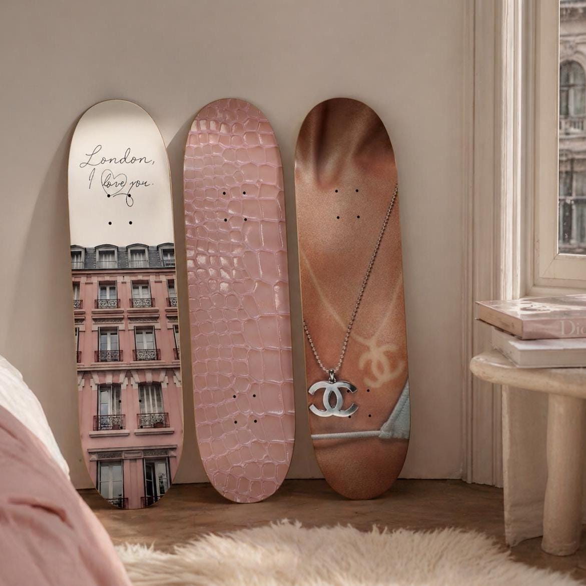 Skateboard Wall Art Set, 3-Piece Skateboard Deck Art, Aesthetic Room Decor, Modern Wall Art, Teen Bedroom Decor, Skater Gift