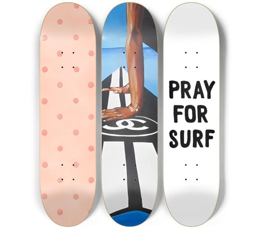 Pray For Surf Skateboard Deck Wall Art Set