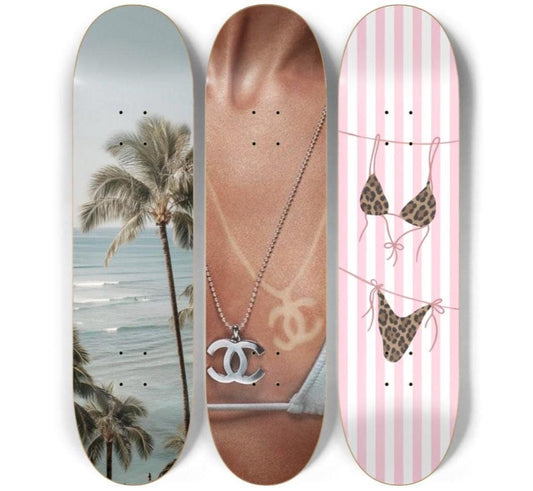 Palm Paradise Skateboard Deck Wall Art Set