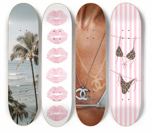 Summer Romance Skateboard Deck Wall Art Set