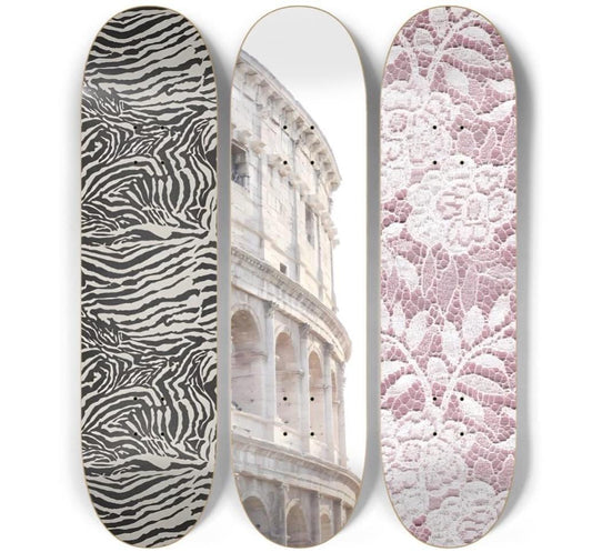 Skateboard Wall Art Set, 3-Piece Skateboard Deck Art, Aesthetic Room Decor, Modern Wall Art, Teen Bedroom Decor, Dorm Room, Apartment Decor