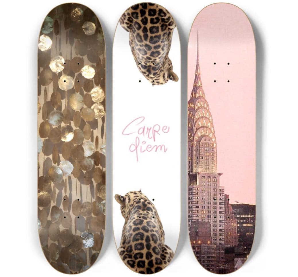 Skateboard Wall Art Set, 3-Piece Skateboard Deck Art, Aesthetic Room Decor, Modern Wall Art, Teen Bedroom Decor, Dorm Room, Apartment Decor