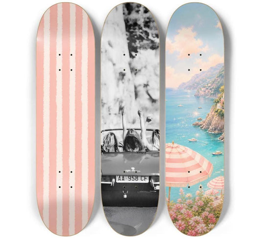 Italian Summer Skateboard Deck Wall Art Set