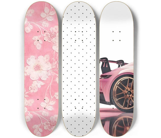 Racing Romance Skateboard Deck Wall Art Set