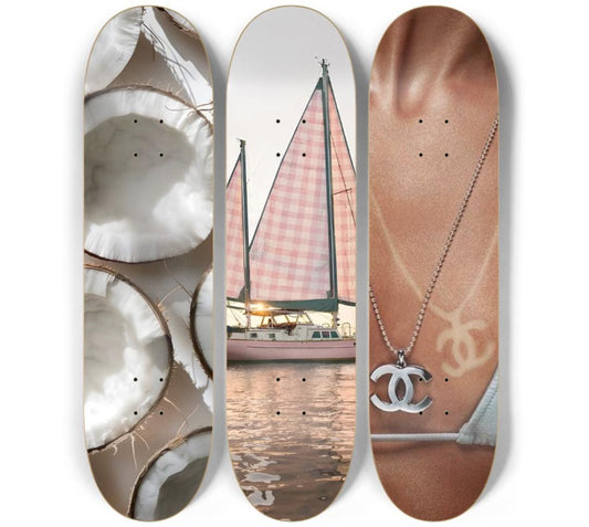 Coconut Coast Skateboard Deck Wall Art Set
