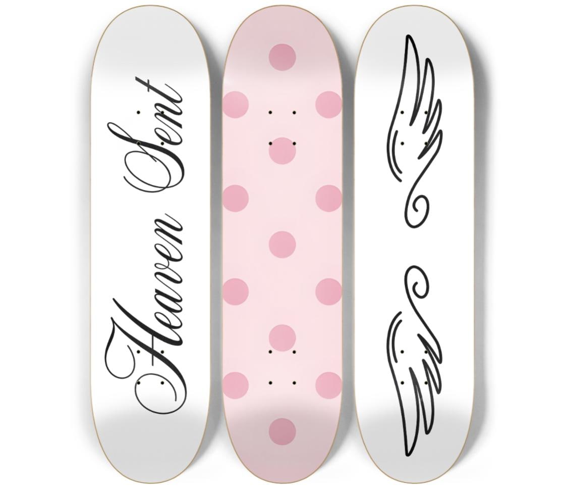 Skateboard Wall Art Set, 3-Piece Skateboard Deck Art, Aesthetic Room Decor, Modern Wall Art, Teen Bedroom Decor, Dorm Room, Apartment Decor