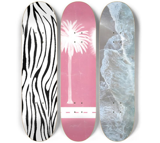 Pink Paradise Skateboard Deck Wall Art Set