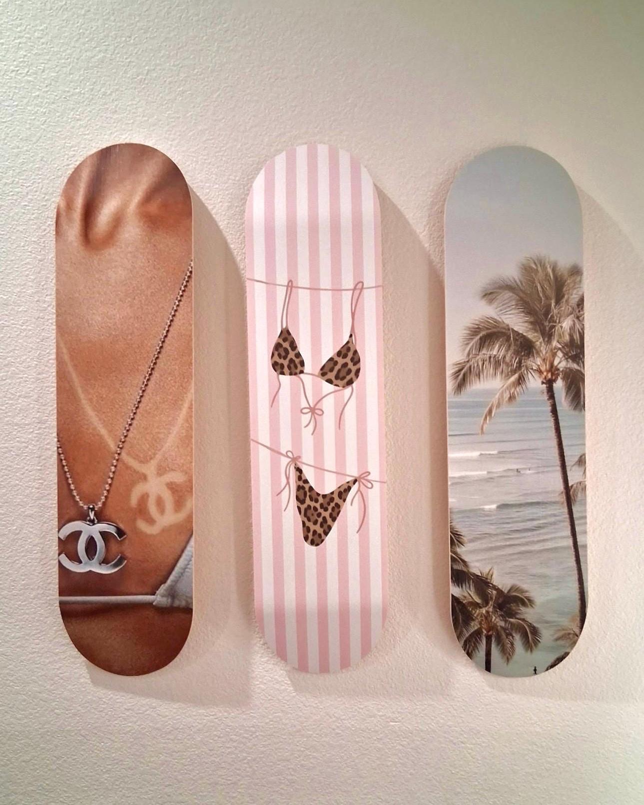 Skateboard Wall Art Set, 3-Piece Skateboard Deck Art, Aesthetic Room Decor, Modern Wall Art, Teen Bedroom Decor, Dorm Room, Apartment Decor