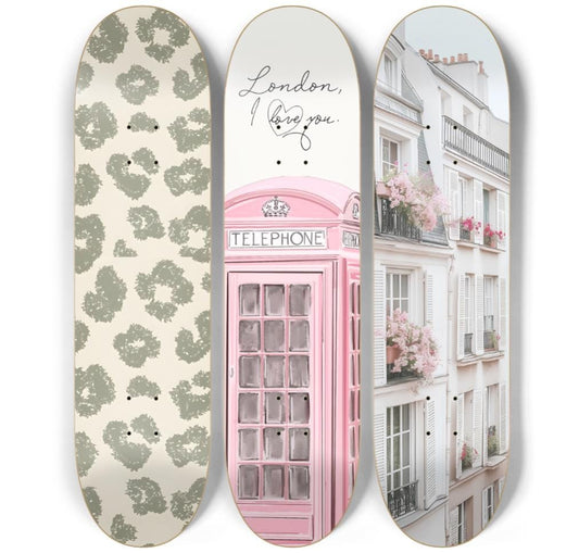 London Calling Skateboard Deck Wall Art Set