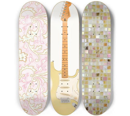 Golden Chords Skateboard Deck Wall Art Set
