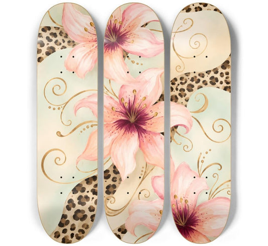 Skateboard Wall Art Set, 3-Piece Skateboard Deck Art, Aesthetic Room Decor, Modern Wall Art, Teen Bedroom Decor, Apartment Decor