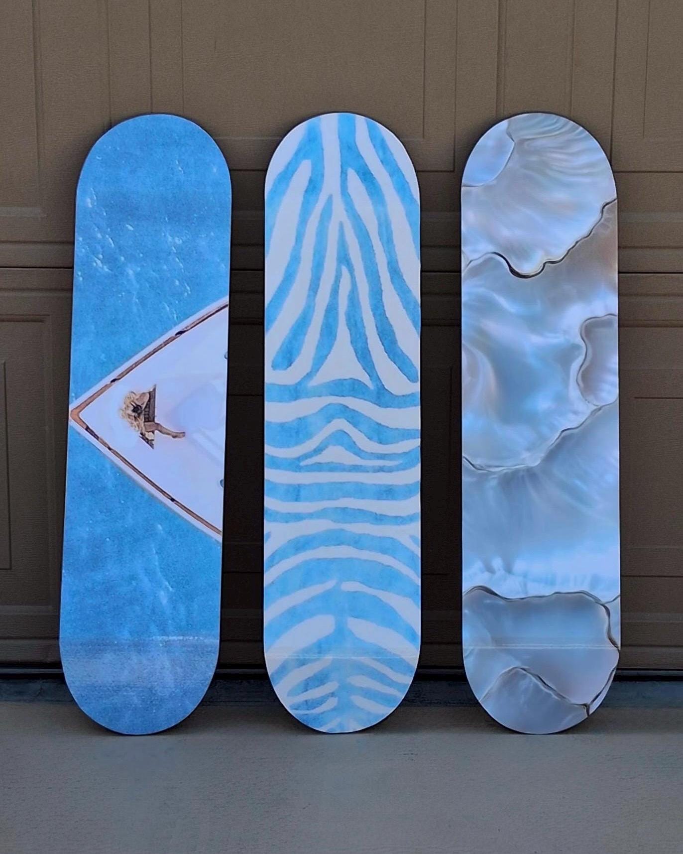 Skateboard Wall Art Set, 3-Piece Skateboard Deck Art, Aesthetic Room Decor, Modern Wall Art, Teen Bedroom Decor, Skater Gift