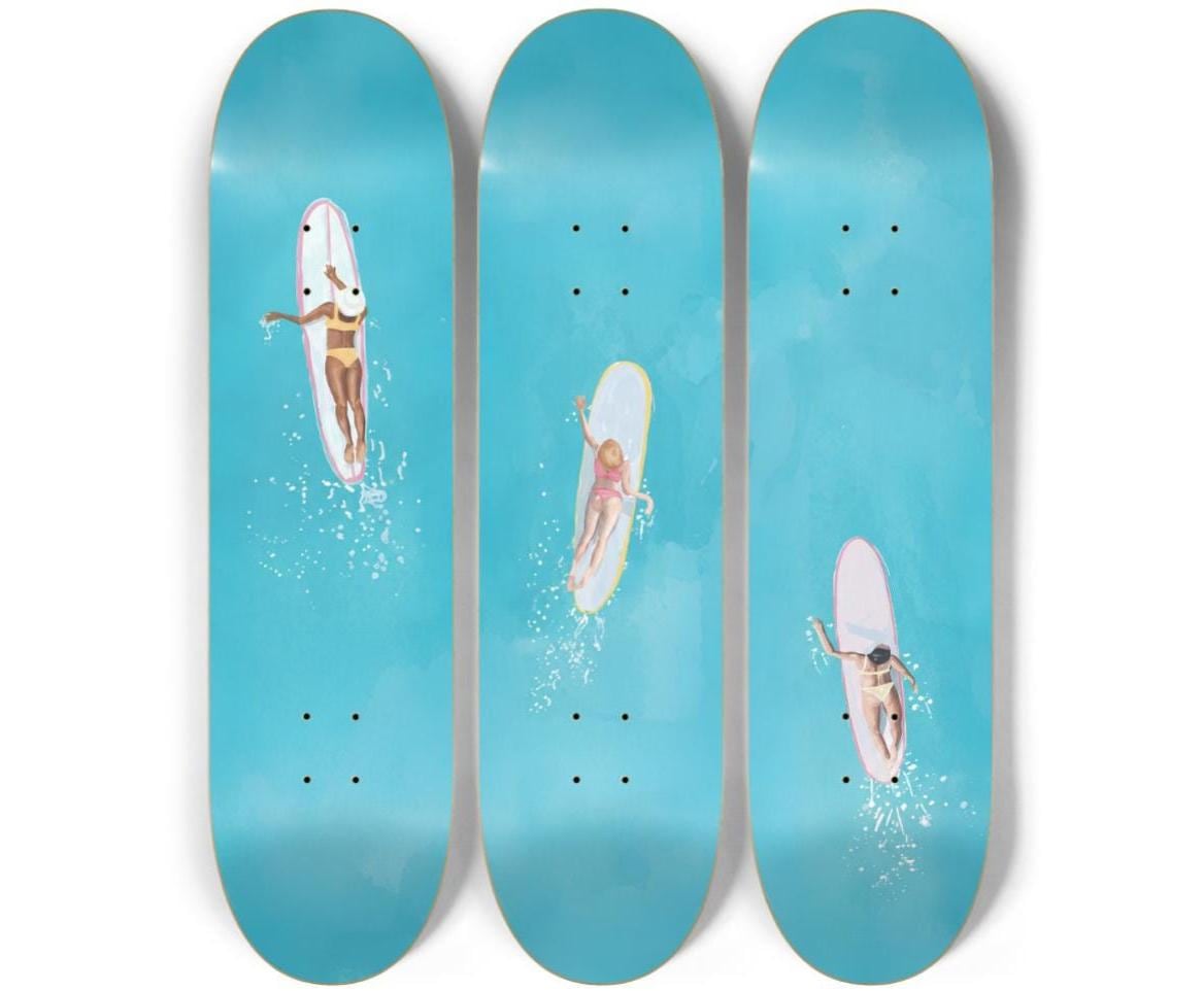 Skateboard Wall Art Set, 3-Piece Skateboard Deck Art, Aesthetic Room Decor, Modern Wall Art, Teen Bedroom Decor, Dorm Room, Apartment Decor