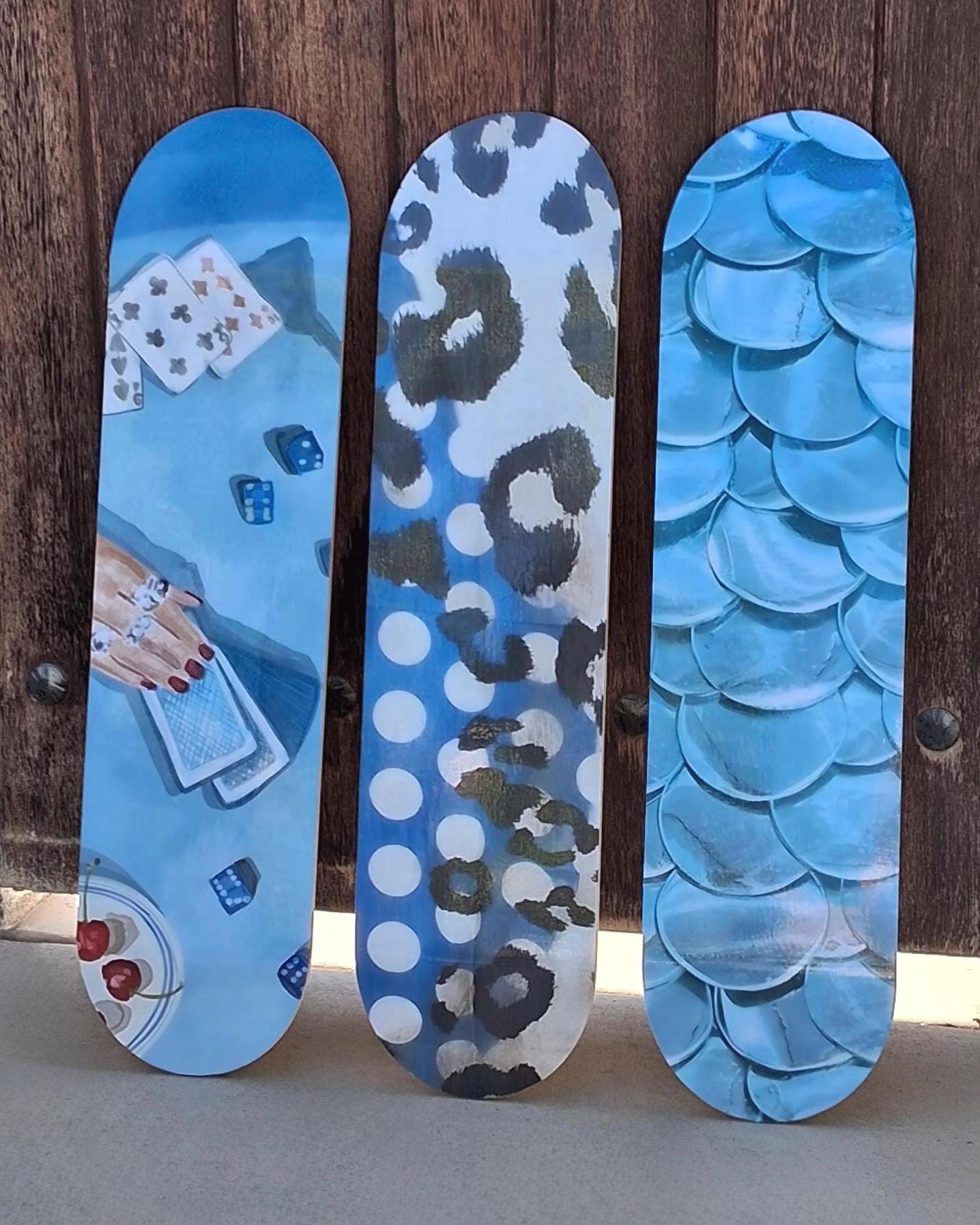 Skateboard Wall Art Set, 3-Piece Skateboard Deck Art, Coastal Room Decor, Modern Wall Art, Teen Bedroom Decor, Dorm Room, Apartment Decor