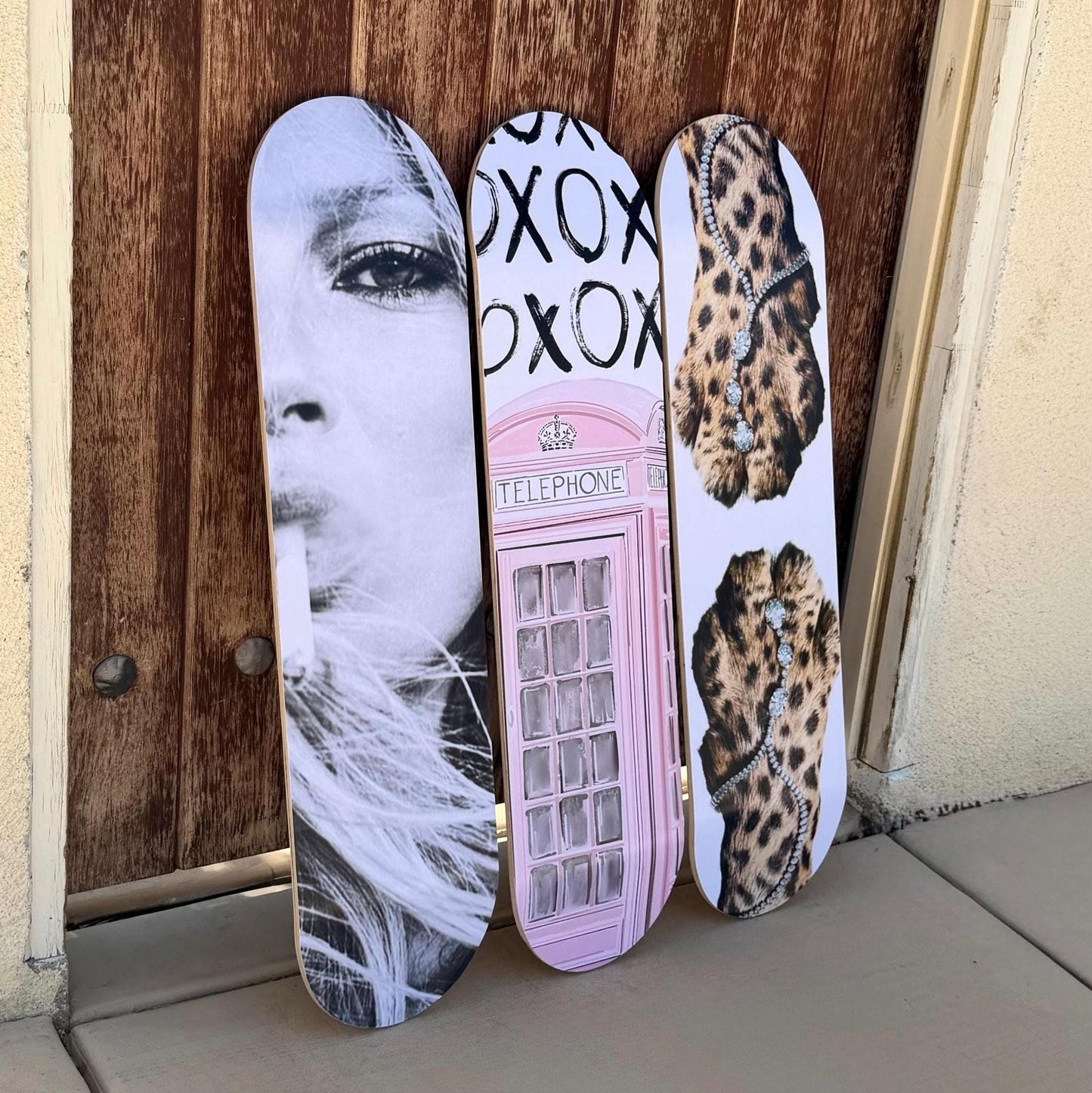 Skateboard Wall Art Set, 3-Piece Skateboard Deck Art, Coastal Room Decor, Modern Wall Art, Teen Bedroom Decor, Dorm Room, Apartment Decor