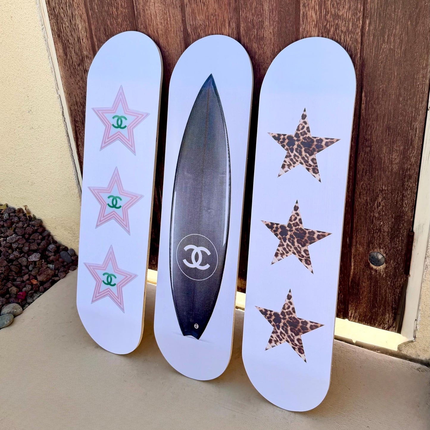 Skateboard Wall Art Set, 3-Piece Skateboard Deck Art, Aesthetic Room Decor, Modern Wall Art, Teen Bedroom Decor, Skater Gift