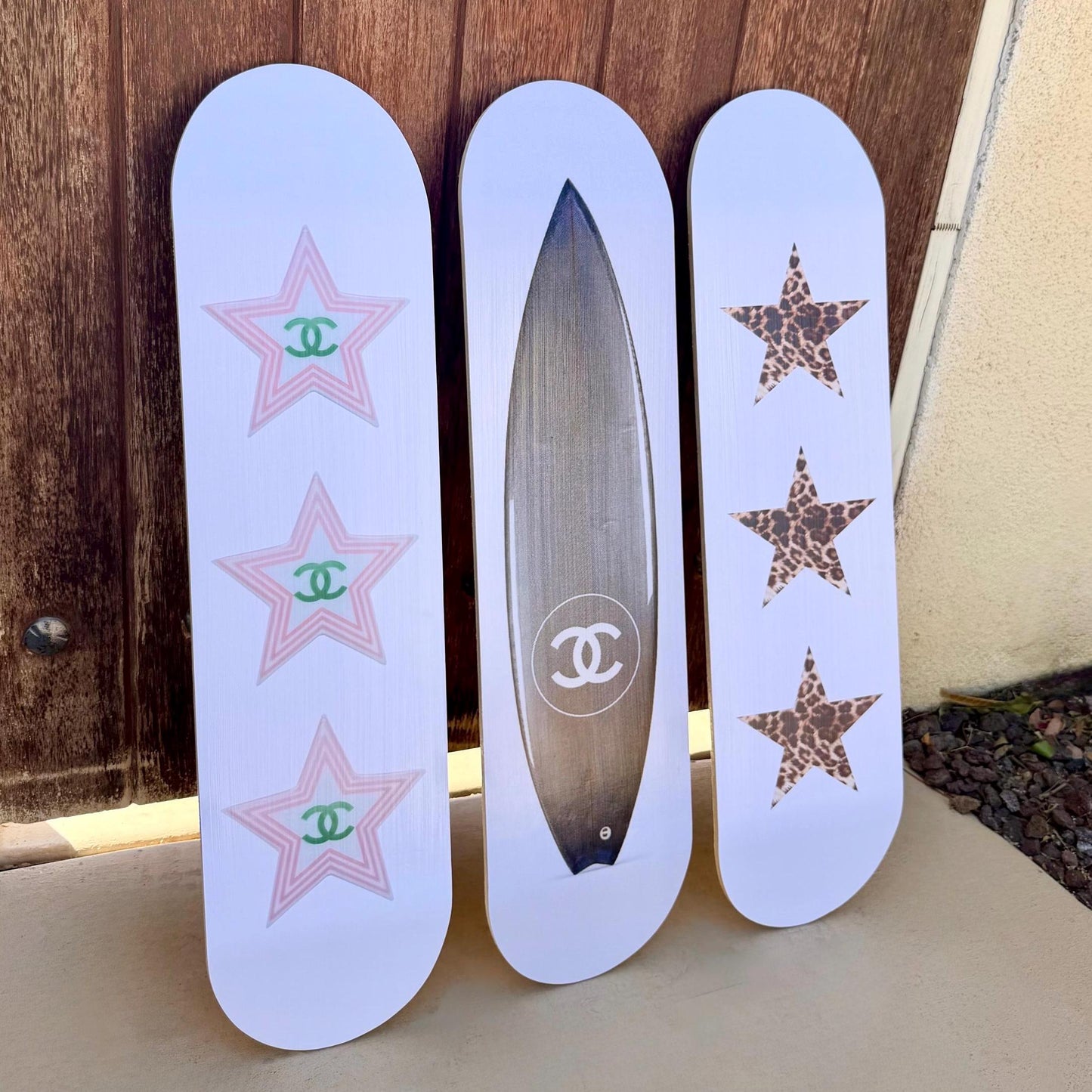 Skateboard Wall Art Set, 3-Piece Skateboard Deck Art, Aesthetic Room Decor, Modern Wall Art, Teen Bedroom Decor, Skater Gift