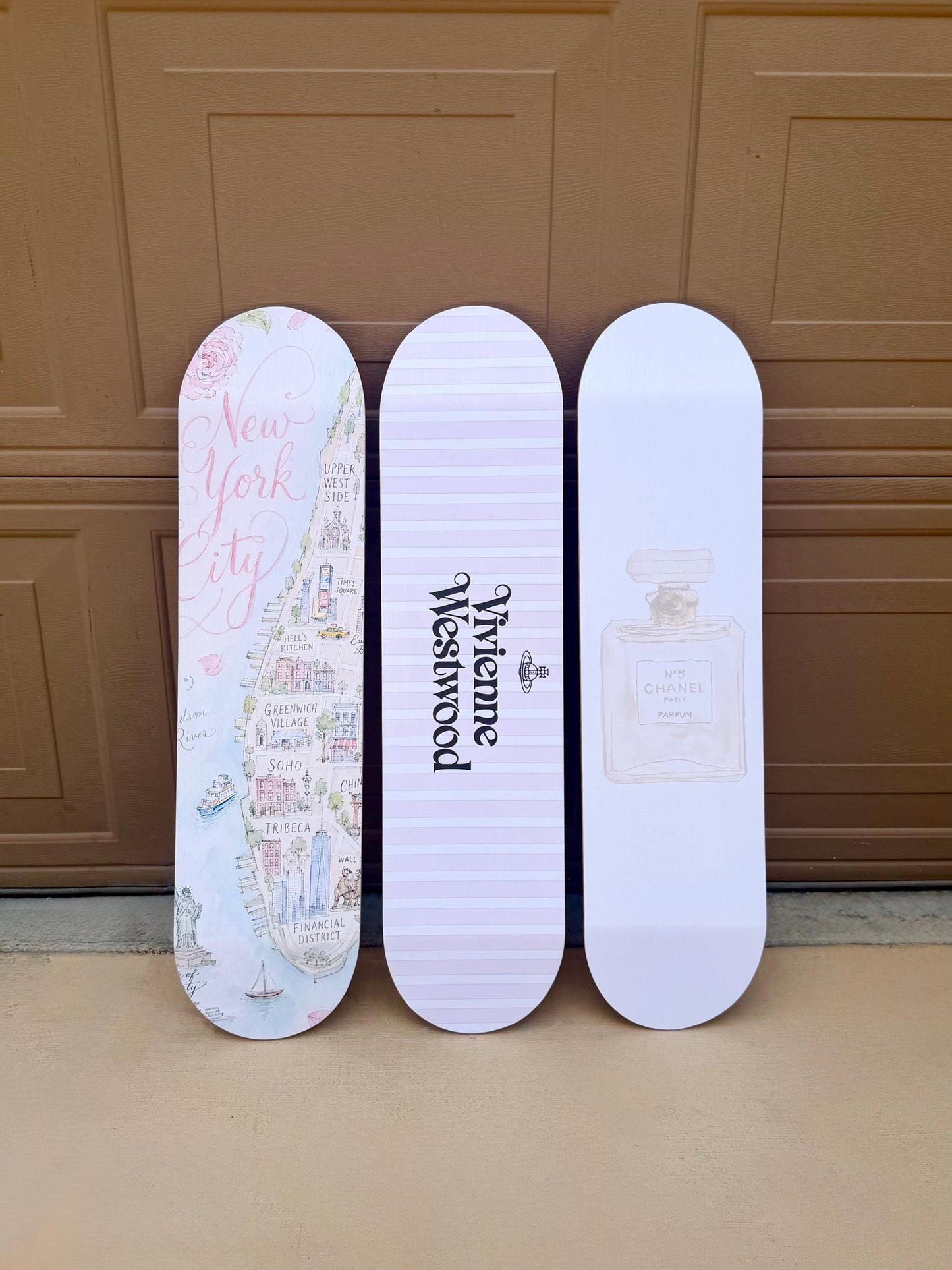 Skateboard Wall Art Set, 3-Piece Skateboard Deck Art, Aesthetic Room Decor, Modern Wall Art, Teen Bedroom Decor, Skater Gift
