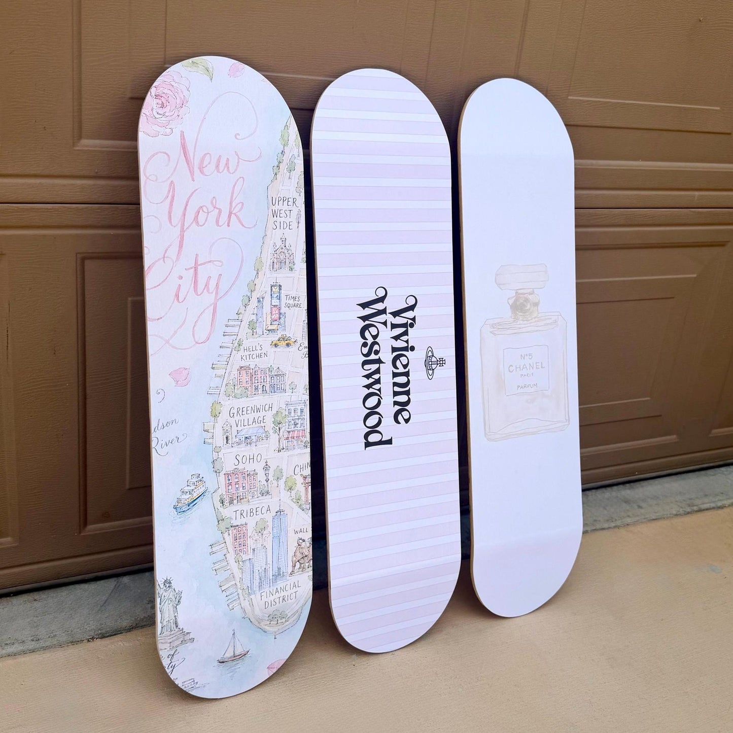 Skateboard Wall Art Set, 3-Piece Skateboard Deck Art, Aesthetic Room Decor, Modern Wall Art, Teen Bedroom Decor, Skater Gift