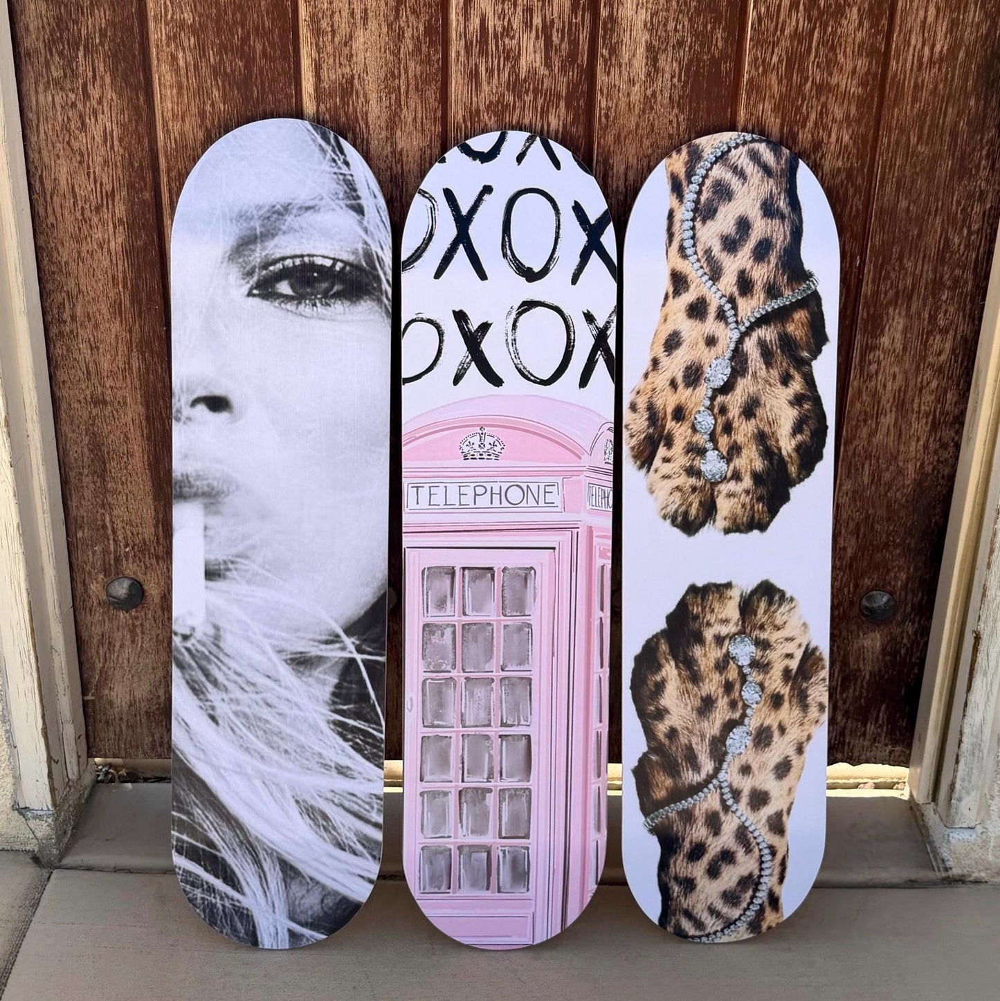 Skateboard Wall Art Set, 3-Piece Skateboard Deck Art, Coastal Room Decor, Modern Wall Art, Teen Bedroom Decor, Dorm Room, Apartment Decor